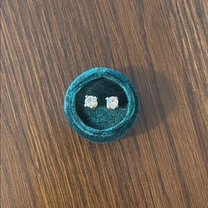 Quartz & Gold Stud Earrings